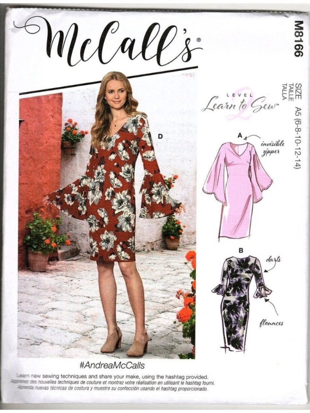 McCall's M8166 Misses 6 to 14 Learn to Sew Dresses Level 2 UNCUT Sewing Pattern